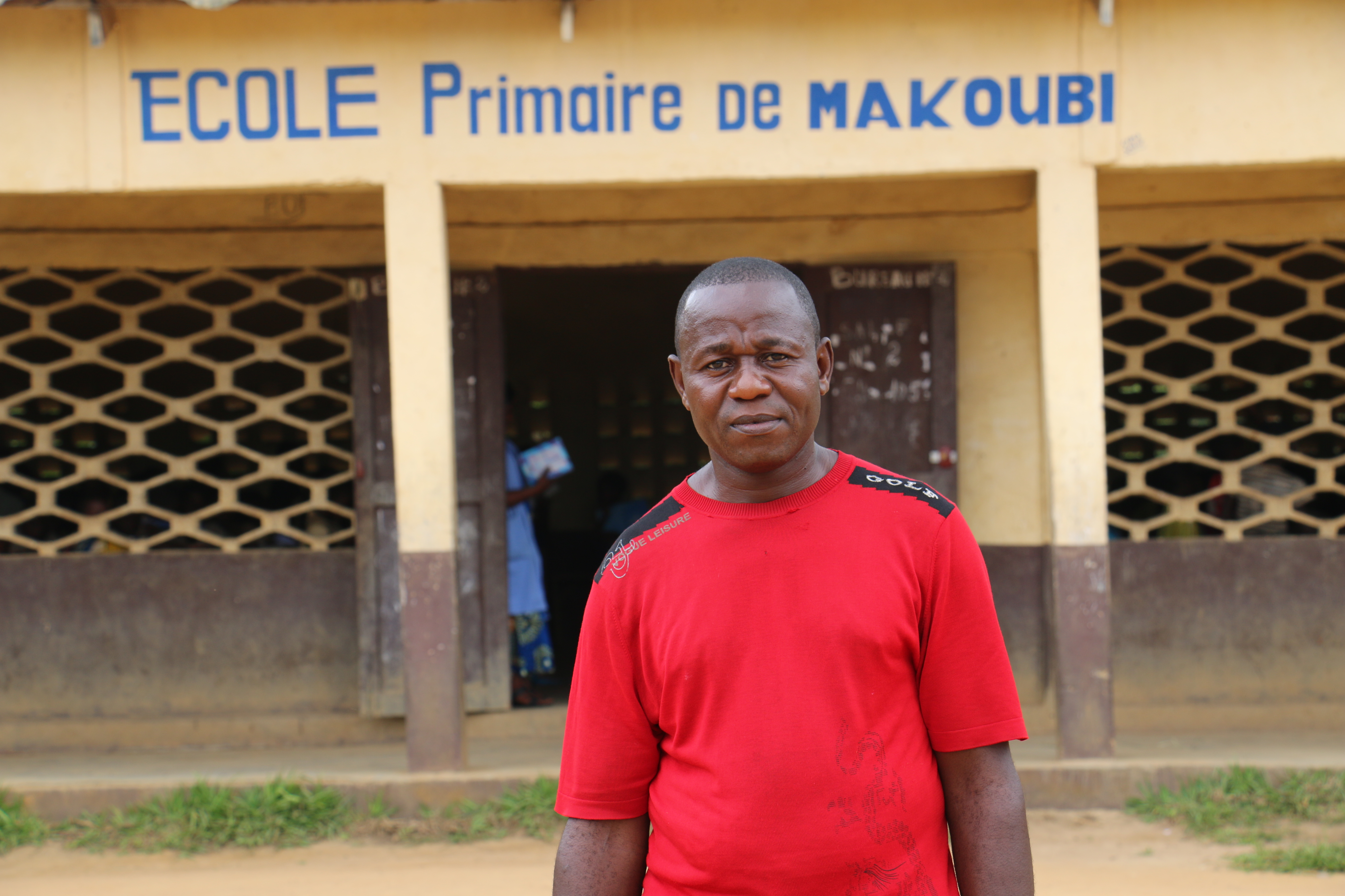 Photo: Boris Edebe Martial, President of the Makoubi Parents Teacher Association. WFP/Cécile Mercier